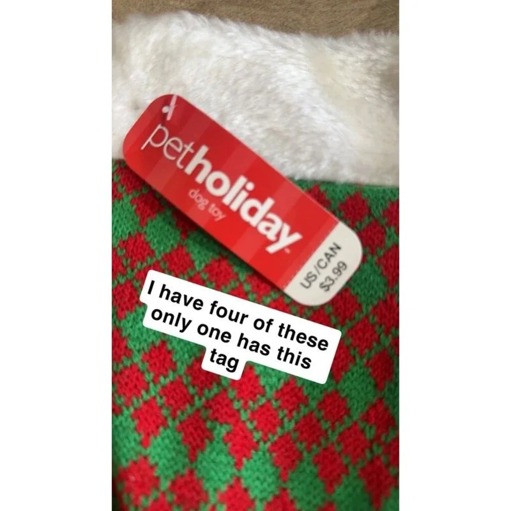 Pet Christmas Stocking Red Green Knit